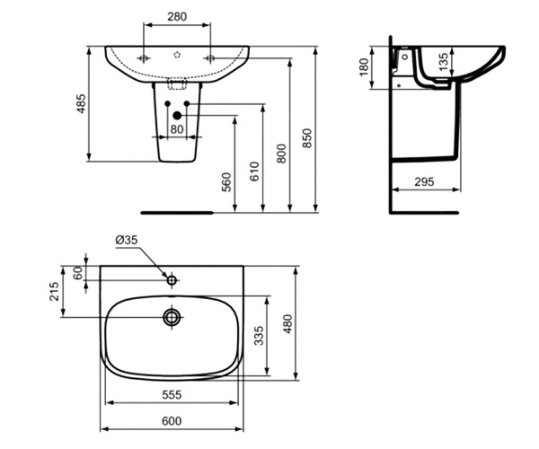 раковина IDEAL STANDARD I.LIFE 60